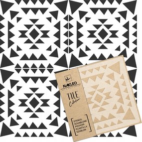 Festősablon Csempe Csempék Többször felhasználható 20x20cm Azték minta Azteca