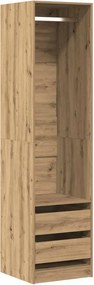 vidaXL gardróbszekrény artisan tölgy 50x50x200 cm gépelt fa