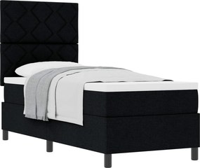 vidaXL Boxrugós ágy matracmal fejtámlával Fekete 80 x 200 cm szövet