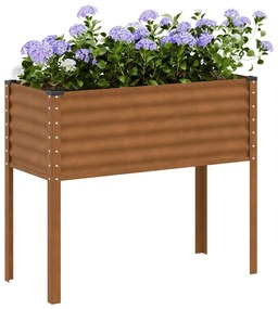 kerti virágláda 100 x 45 x 90 cm időjárásálló acélból