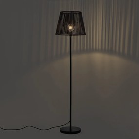 Kültéri állólámpa fekete, fekete kötélárnyékolóval IP44 - Virginia Jayla