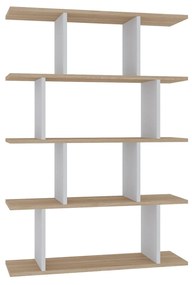 könyvespolc Harmon - White, Oak