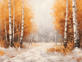 Poszter 40x30cm Őszi nyírfák