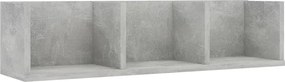 vidaXL betonszürke szerelt fa CD-tartó fali polc 75 x 18 x 18 cm