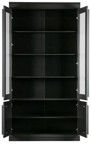 Fekete borovi fenyő tálalószekrény 110x215x44 cm Organize – WOOOD