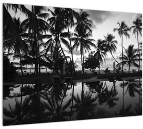 Egy trópusi sziget képe (üvegen) (70x50 cm)