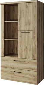 Nyitott polcos szekrény 1D2S, navarra tölgy, DORSI