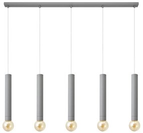 Csillár zsinóron TUBA 5xE27/15W/230V szürke