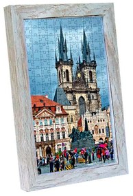 Prága puzzle képkeret antik fenyő
