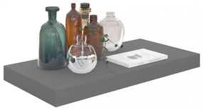 magasfényű szürke MDF lebegő fali polc 50 x 23 x 3,8 cm
