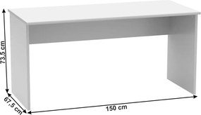Íróasztal, fehér, JOHAN 2 NEW 01