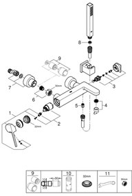 GROHE 33547003 - Kádcsaptelep PLUS fényes króm