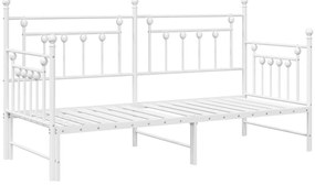 Napágykeret Léces Ágytálcával, Fehér, 75x190 cm, Acél