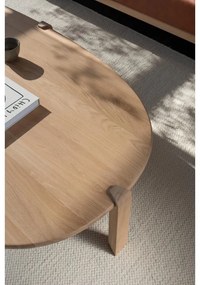 Natúr színű tölgyfa dohányzóasztal 100x180 cm Kulin – Gazzda