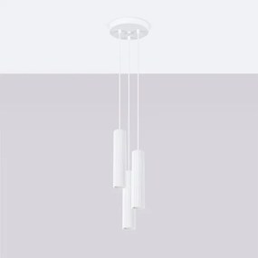 Sollux SL.1538 - Csillár zsinóron KARBON 3xGU10/10W/230V fehér