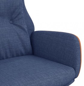 kék szövet és PVC pihenőfotel