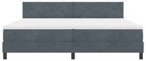 Boxspring Ágy Matrac Kék Szürke 200x200 cm Bársony