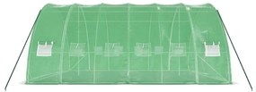 zöld acélvázas melegház 36 m² 6 x 6 x 2,85 m