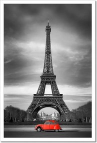 Poszterek keretben 40x60 Piros autó torony