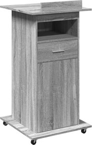 vidaXL szerelt fa állópult kerékkel és fiókkal 55 x 55 x 107 cm