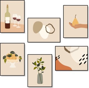Poszter Konyha Fali Dekoráció Poszterek A3 6db Dekoráció *Sok minta A3