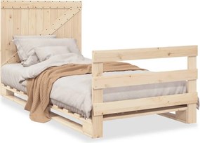 vidaXL tömör fenyőfa ágykeret fejtámlával 100 x 200 cm