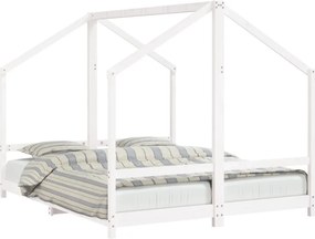 vidaXL fehér tömör fenyőfa gyerekágykeret 2 x (80 x 200) cm