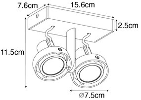 Modern spotlámpa fehér 2-lámpás - Master 50