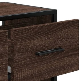 barna tölgy színű szerelt fa és fém TV-szekrény 60x31x39,5 cm