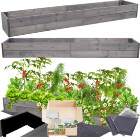 Ágyás magasított impregnáló láda zöldséges virágtartó 18x240x30