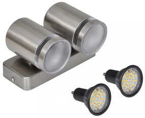 LED Fal Lámpa Rozsdamentes Acél Lefele Kúpos Fejjel