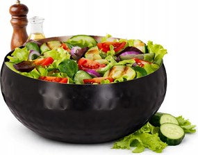 Saláta tál Fekete Rozsdamentes acél Nagy Elegáns Modern Arany