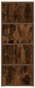 füstös tölgy színű szerelt fa könyvszekrény 40x24x102 cm