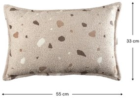 Világosbarna buklé-zsenília párna gyerek kanapéhoz Terrazzo Bolster – Wigiwama