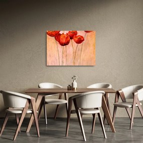 Kép - piros tulipán (üvegen) (70x50 cm)
