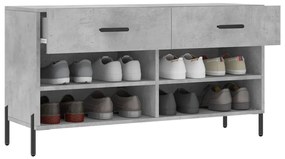 betonszürke szerelt fa cipőpolc 102 x 35 x 55 cm