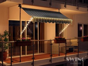 Led-es Erkélyszorító Napellenző 200cm Antracit/krém