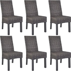 vidaXL 6 db barna Kubu rattan és mangófa étkezőszék
