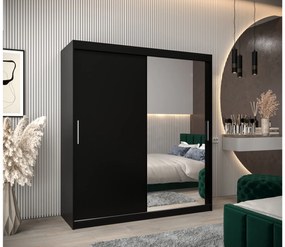 Ruhásszekrény 180 cm Toki 2 (matt fekete + matt fekete). 1065004