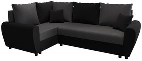 Sarok ülőgarnitúra Fleur Plus (fekete + szürke) (B). 1057102
