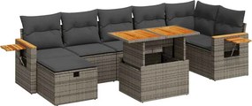 vidaXL 5 részes szürke polyrattan kerti ülőgarnitúra párnákkal