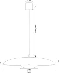 Argon 8867 - BOLTON LED csillár kábelen LED/12,5W/230V 3000K fehér