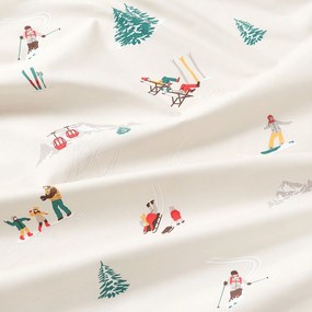 Goldea karácsonyi ovális pamut terítő - téli örömök 120 x 160 cm