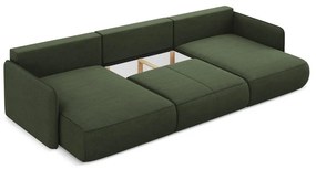 Zöld kinyitható-tárolóhelyes sarokkanapé Nanea – Makamii