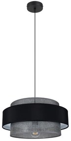 Csillár zsinóron CORSA 1xE27/60W/230V fekete/szürke