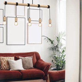 Felületre szerelhető csillár VIGA 5xE27/60W/230V fa