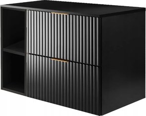 Fekete Fürdőszobaszekrény Mosdó alá 80 Divatos Mdf frontok Asztallap!