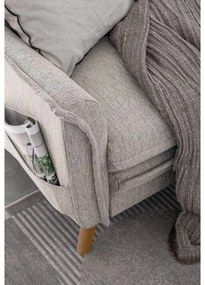 Szürkésbézs kinyitható-tárolóhelyes sarokkanapé (jobb oldali-heverő résszel) Charming Charlie – Miuform