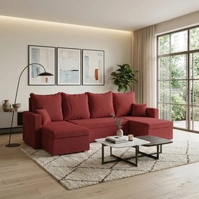 DIZY-U ággyá alakítható sarokkanapé Piros