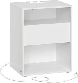 LUCIANO éjjeli szekrény töltési funkcióval, 35x45x58,3 cm, fehér Vasagle